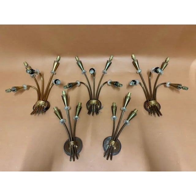 Vintage French Wall Lamps from Maison Arlus, 1950s, Set of 5 For Sale - Image 14 of 17