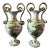 Pair Of 1915 Capodimonte Urns With Snake Handles, Hand Painted For Sale