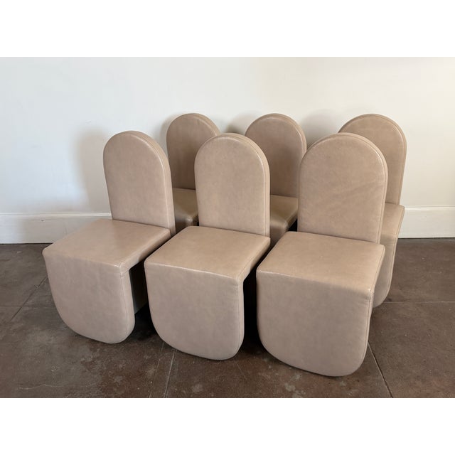 Cuff Studio Modern Leather Dining Chairs by Cuff Studio For Sale - Image 4 of 18