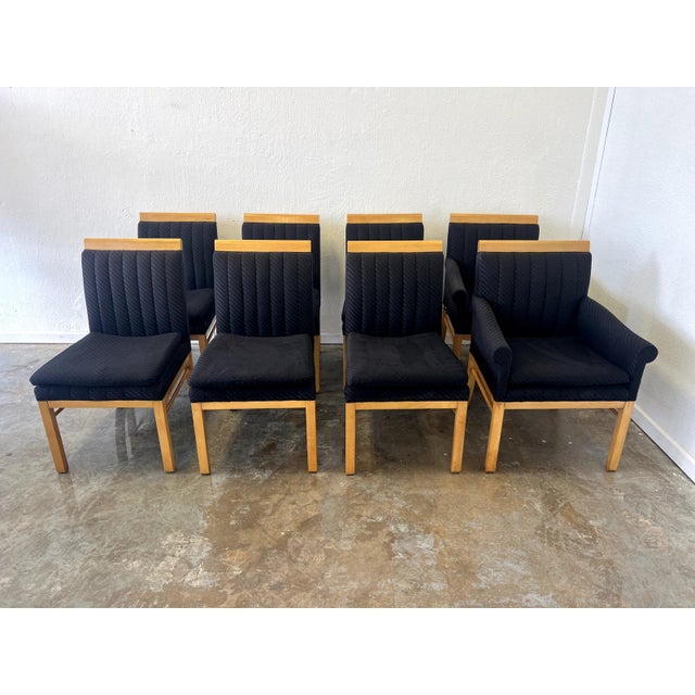 1970s Baker Furniture Art Deco Primavera Extension Dining Table & Chairs (Set of 9) For Sale In Austin - Image 6 of 7