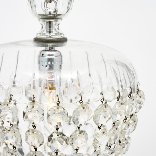 Transparent Antique French Baccarat Crystal Pendant Chandelier - a Pair For Sale - Image 8 of 9