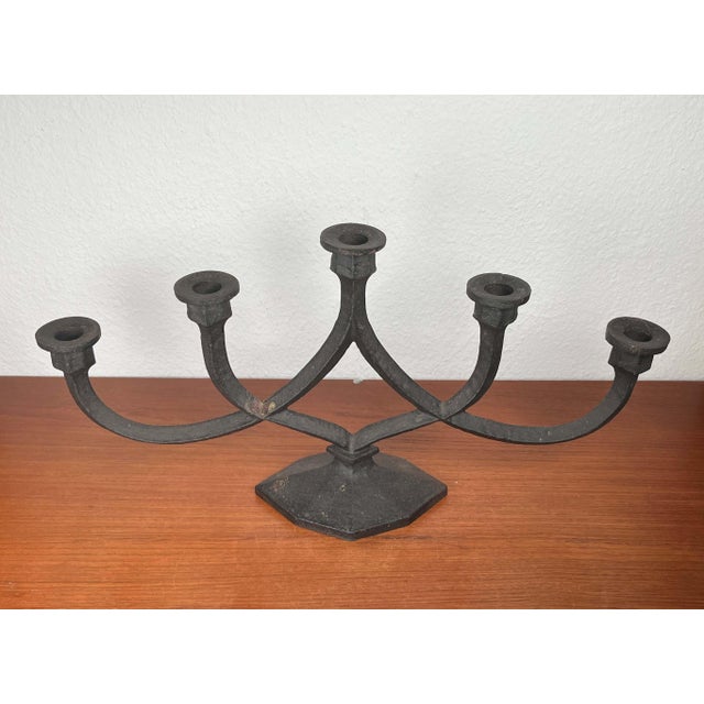 Mid 20th Century Mid-Century Modern Brutalist German Cast Iron Candleholder from Aachener Giesserei, 1960s For Sale - Image 5 of 18