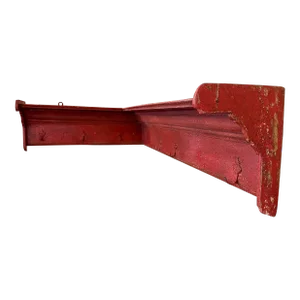 Unique Antique Wooden Corner 6 Hook Coat / Pot Rack With Original Red Paint From England - Circa 1890