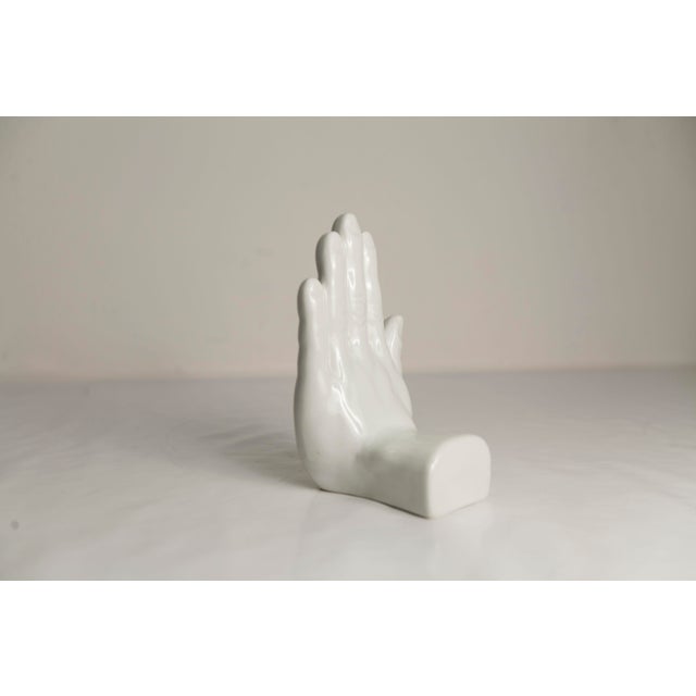 White Left-Handed Ceramic Bookend or Decoration, 1980s For Sale - Image 8 of 11