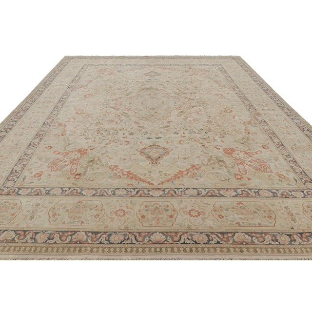 2010s Rug & Kilim’s Tabriz Style Rug in Green and Pink Floral Patterns For Sale - Image 5 of 7