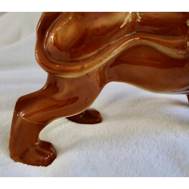 Ceramic Vintage Staffordshire Porcelain Lions - A Pair For Sale - Image 7 of 7