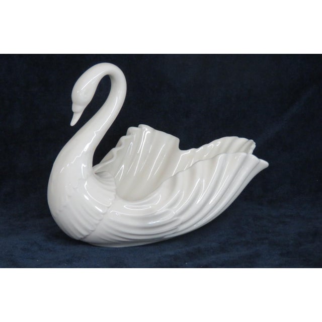 Lenox Porcelain Swan Figurine Bowl Planter Dish Ivory Color Made in Usa 5206b For Sale - Image 14 of 15