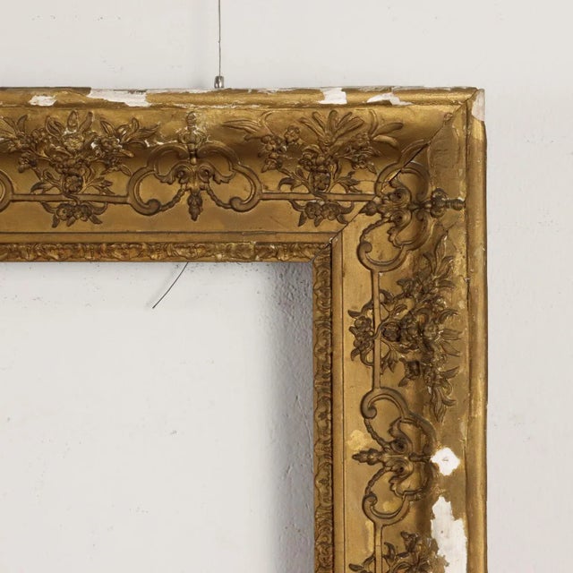 Pastille Golden Carved Frame For Sale - Image 5 of 12