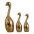 Oversized Sterling Industries Brass Tone Goose Sculptures — Set of 3 Hollywood Regency Floor Decor For Sale
