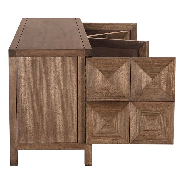 NOIR Quadrant 4 Door Sideboard, Dark Walnut For Sale