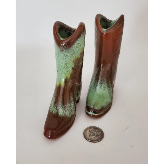 Great MCM accent. wonderful for small posies. made from Oklahoma clay. could hold pens, match sticks beautiful mossy green...