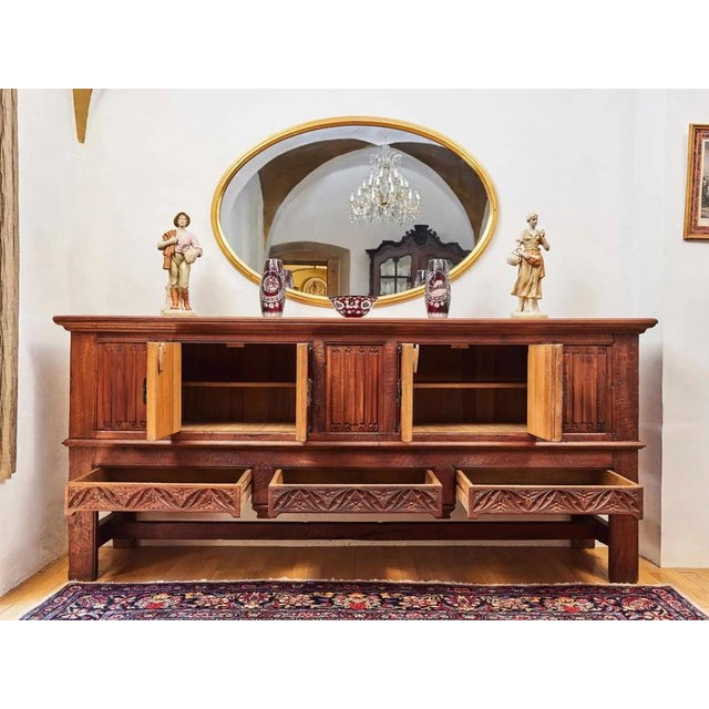 Neo-Gothic Oak Chest of Drawers For Sale - Image 10 of 10