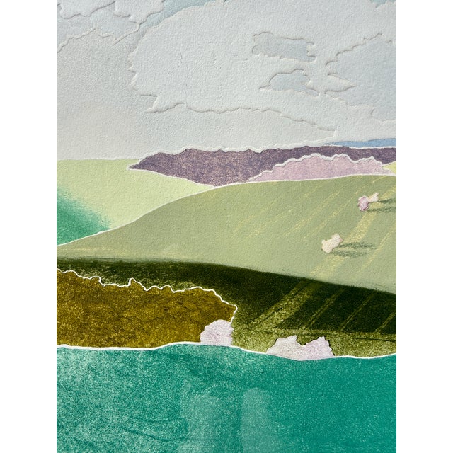 Wood "View From Inkpen" Limited-Edition Color Etching & Embossing by Barbara Newcomb For Sale - Image 7 of 10