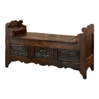 18th Century Country French Bench ~ Trunk From Lower Brittany For Sale