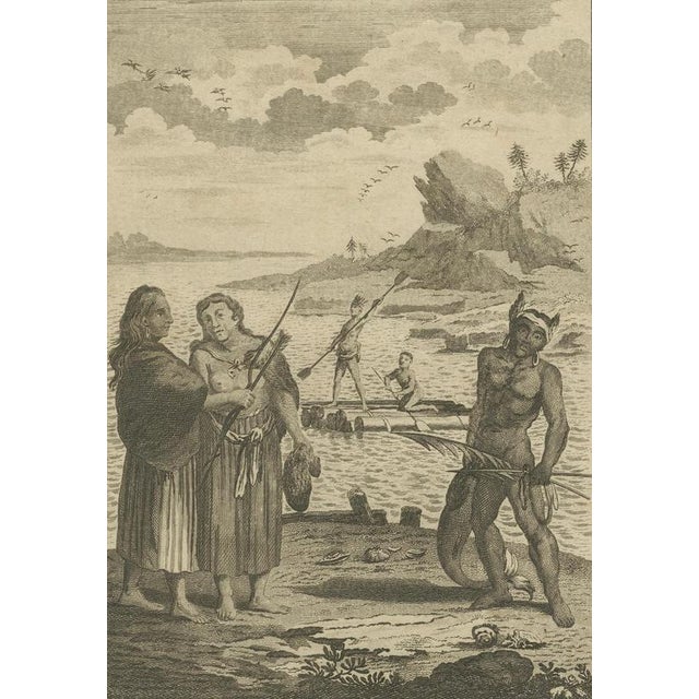 Paper California Indigenous Dress and Fishing Rafts, 1754, Paper For Sale - Image 7 of 9