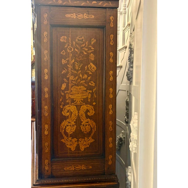 Antique 18th Century Dutch Walnut Marquetry Cabinet with Floral Inlay For Sale - Image 10 of 18
