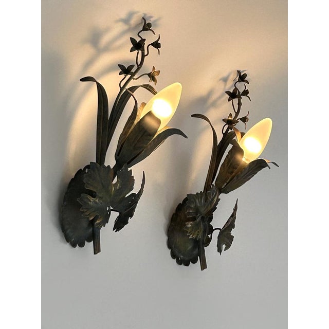 Vine Leaves Sconces from Honsel Leuchten, Germany, 1970s, Set of 2 For Sale - Image 10 of 18