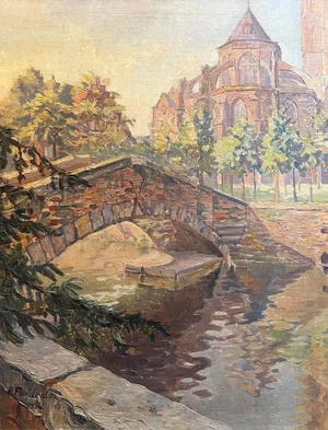 Roger Paul Froidevaux, Back View of Notre-Dame, 1936, Canvas Painting
