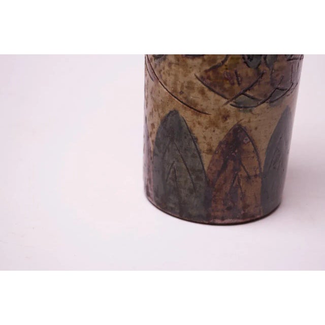 Vintage Japanese Otagiri Incised Vase by Omc For Sale - Image 11 of 13