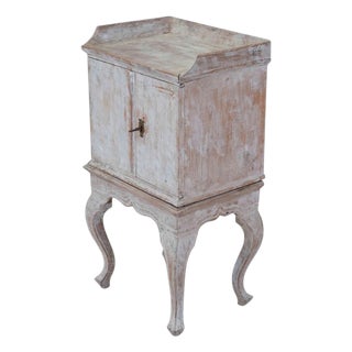18th Century Rococo Nightstand in Later Grey Paint For Sale