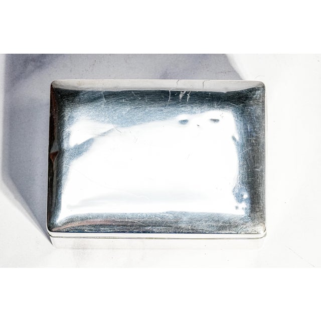 Victorian Luxurious Minimalist Small Antique Sterling Silver Trinket Jewelry Box Asian Style Home Decor For Sale - Image 3 of 12