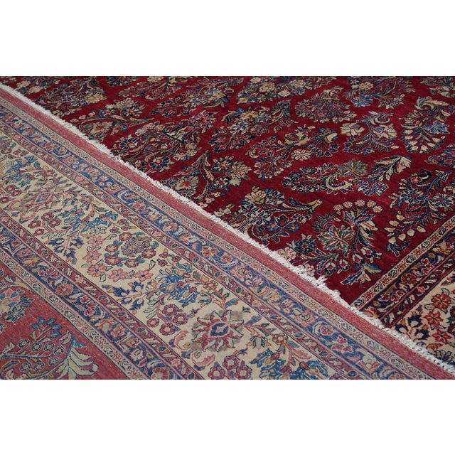 Early 20th Century Vintage Persian Sarouk Area Rug 10'0'' X 23'5'' For Sale - Image 5 of 7