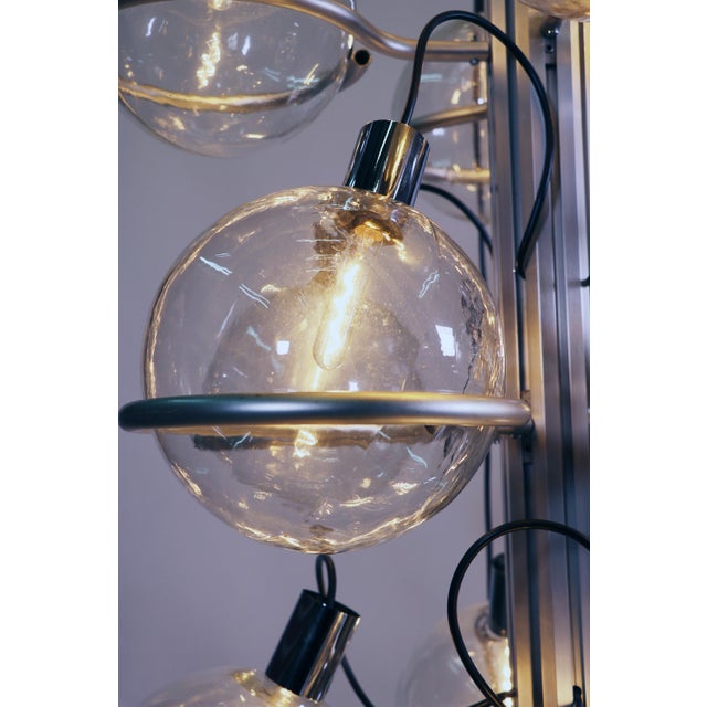 Black Italian Floor Light with 32 Glass Globes, 1960s For Sale - Image 8 of 18
