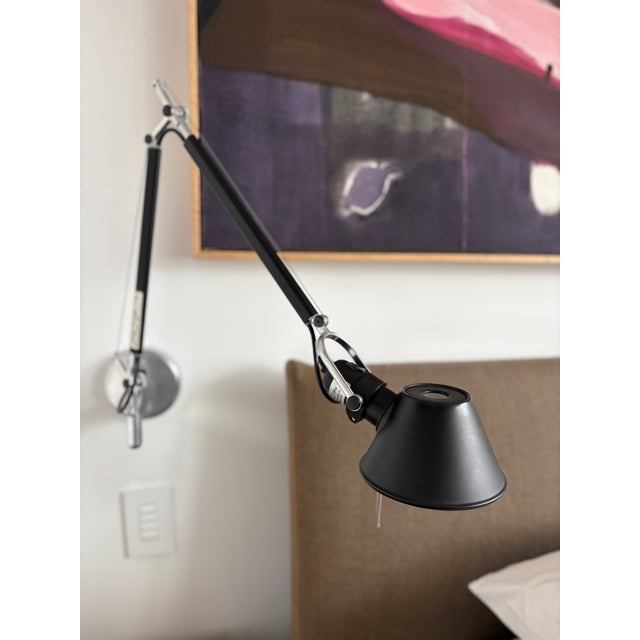 Black A Pair of Wall Mounted Artemide Tolomeo Swing Lamps in Black (2) For Sale - Image 8 of 8