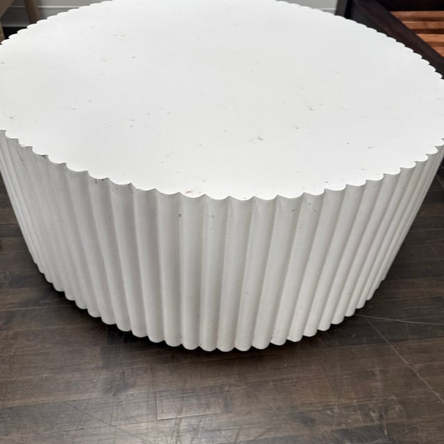 Williams Sonoma Tropea Fluted Round Coffee Table For Sale - Image 11 of 12