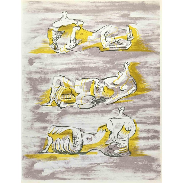 Henry Moore, Figures Allongées, 1970s, Lithograph For Sale