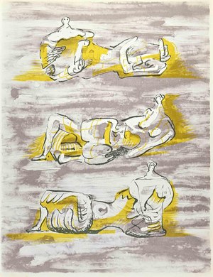 Henry Moore, Figures Allongées, 1970s, Lithograph