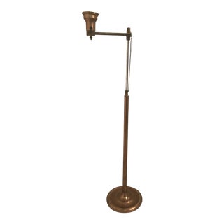 Early Mid Century Brass Swing Arm Floor Lamp For Sale