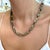 Metal Early 20th Century Victorian Bronze Necklace, 18k Gold Heavy Link Chain Necklace, Chunky One of a Kind Antique Jewelry, Handmade Jewelry For Sale - Image 7 of 10