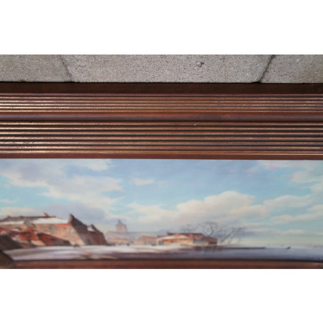 Mid 20th Century Vintage David Ronald Dutch Winter Cityscape Oil on Canvas Painting, Framed For Sale - Image 10 of 12