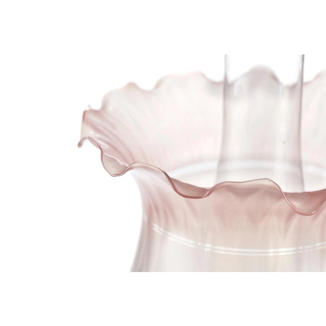 Metal Antique Victorian Reeded Column Brass Oil Lamp For Sale - Image 7 of 8