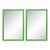 Pair of Green Painted Faux Bamboo Beveled Wall Mirrors For Sale