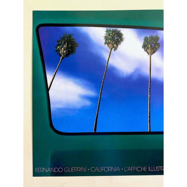 Contemporary Fernando Guerrini Vintage 1982 Italian Pop Art " California " Lithograph Print Contemporary Poster For Sale - Image 3 of 9