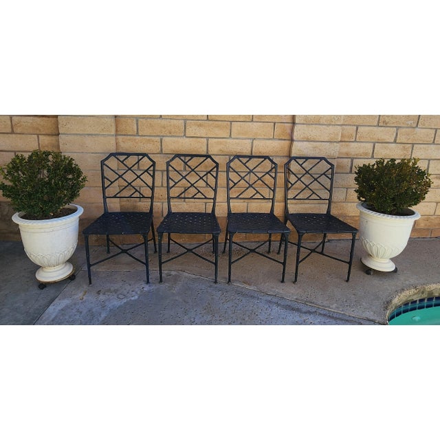 Vintage Calcutta Rectangular Table & Dining Chair- Set of 7 Attributed to Brown Jordan For Sale - Image 12 of 18