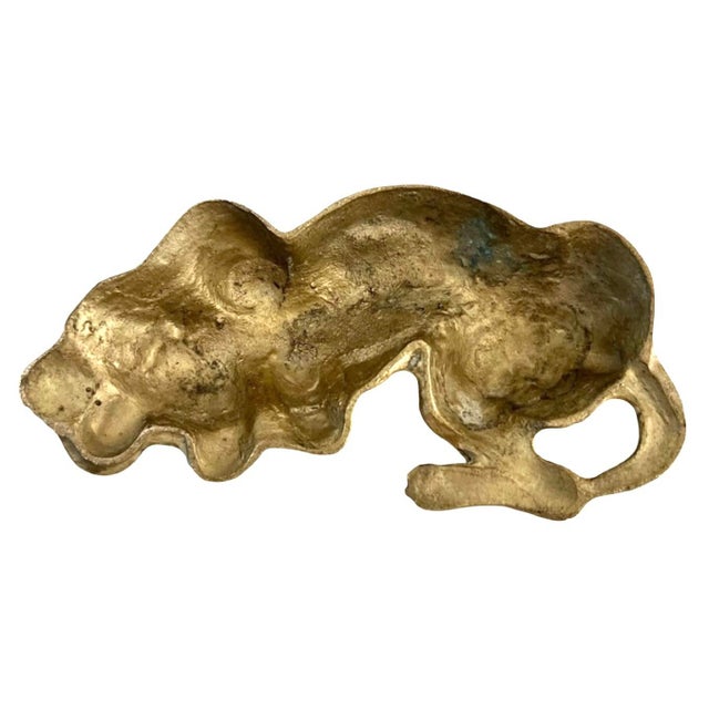 Mid 20th Century Vintage Brass Sleeping Hound Dog Figurine For Sale - Image 5 of 5