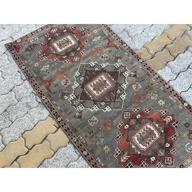 1960s Handmade Nomadic Floor Small Rug For Sale - Image 5 of 11
