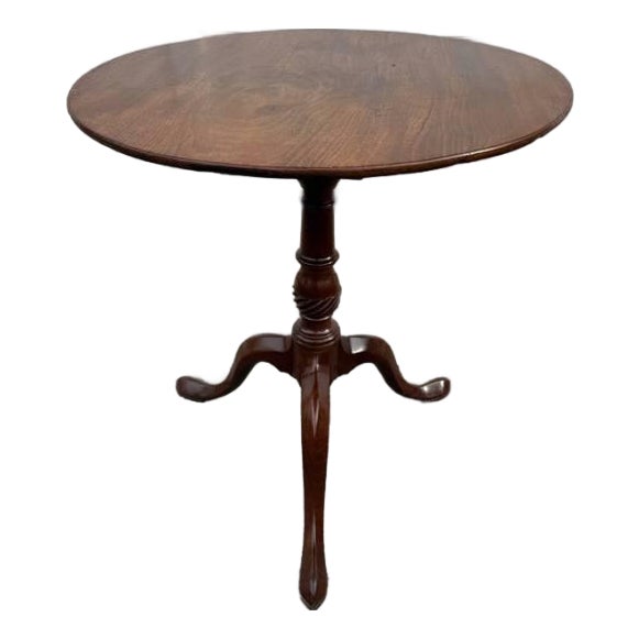 Antique Georgian Queen Anne Style Bird Cage Tilt Top Side Table For Sale