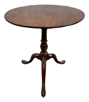 Antique Georgian Queen Anne Style Bird Cage Tilt Top Side Table