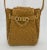 Vintage Judith Leiber Tan Ostrich Kelly Lock Handbag in excellent condition. Tan ostrich leather trimmed with gold...