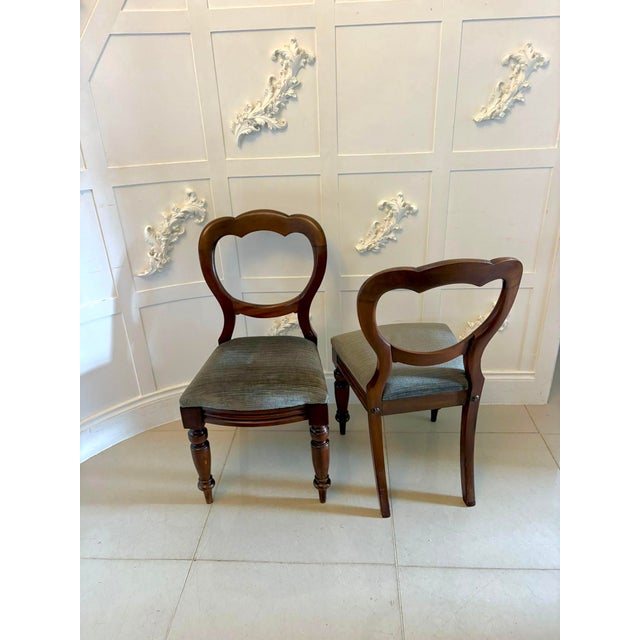 Antique Victorian Mahogany Balloon Back Dining Chairs, 1860, Set of 4 For Sale - Image 3 of 13