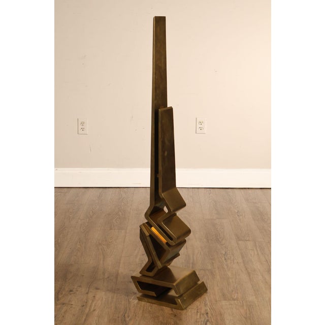 High Quality Italian Made Giorgio Zennaro Modern Style Brass Sculpture Titled “Forme Concrescenti.” Signed, Dated 1980,...