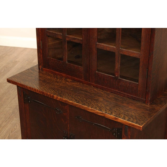 Antique Gustav Stickley Mission Oak Safe Cabinet For Sale - Image 11 of 12