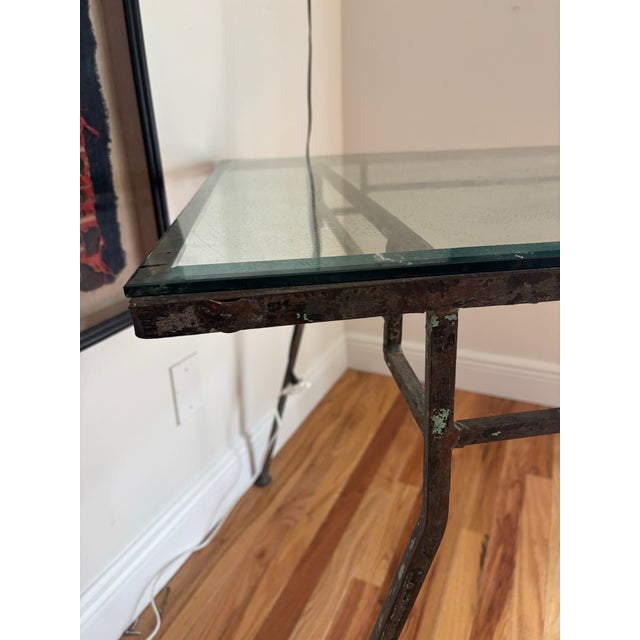 1950s Vintage Mid-Century Architectural Wrought Iron Desk/Table For Sale - Image 5 of 8