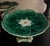 Antique majolica compote with a Pond lily top on a pedestal of three cranes, attributed to Adams & Bromley, English, c....
