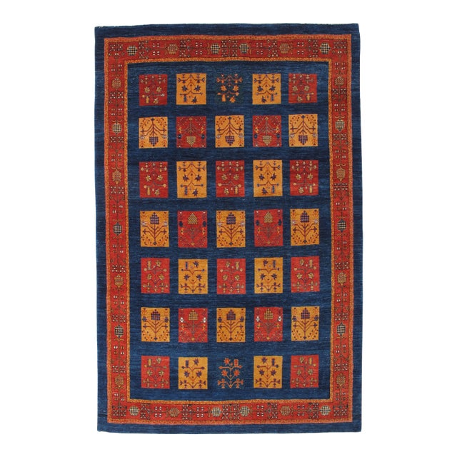 Vintage Hand-Knotted Persian Lori Gabbeh Rug 6'8" X 8'10" For Sale