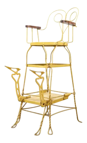 19th Century American Wrought Iron Shoe Shine Chair
